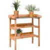 Plantningsbænke^Plantebord med hylder i massivt grantræ | Størrelse: 78x38x82,5 cm | Farve: Brun