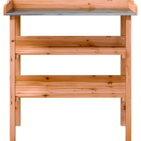 Plantningsbænke^Plantebord med hylder i massivt grantræ | Størrelse: 78x38x82,5 cm | Farve: Brun