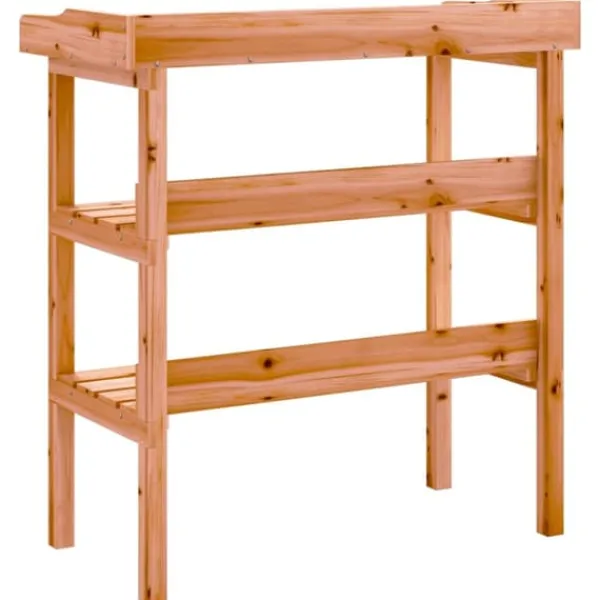 Plantningsbænke^Plantebord med hylder i massivt grantræ | Størrelse: 78x38x82,5 cm | Farve: Brun