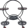 Plantestativer^Plantebord, 4-niveau design, robust metal med hjul,sort