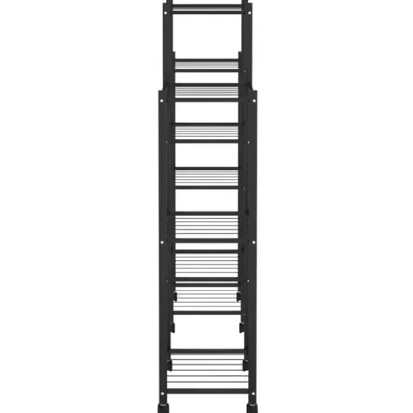 Plantestativer^Planteborde - Living blomsterstativ med hjul 83x25x103,5 cm jern sort
