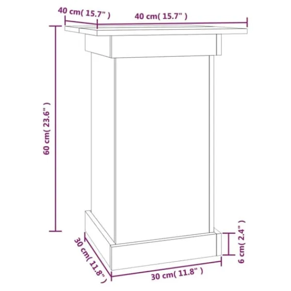 Plantestativer^Planteborde - Living blomsterstander 40x40x60 cm massivt fyrretræ