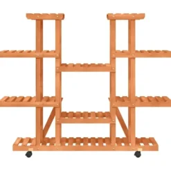 Clearance Planteborde - Living blomsterstativ med hjul 110x25x115 cm massivt fyrretræ Plantestativer