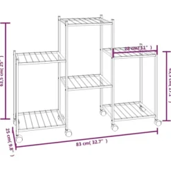 Clearance Planteborde - Living blomsterstativ med hjul 83x25x63,5 cm jern sort Plantestativer