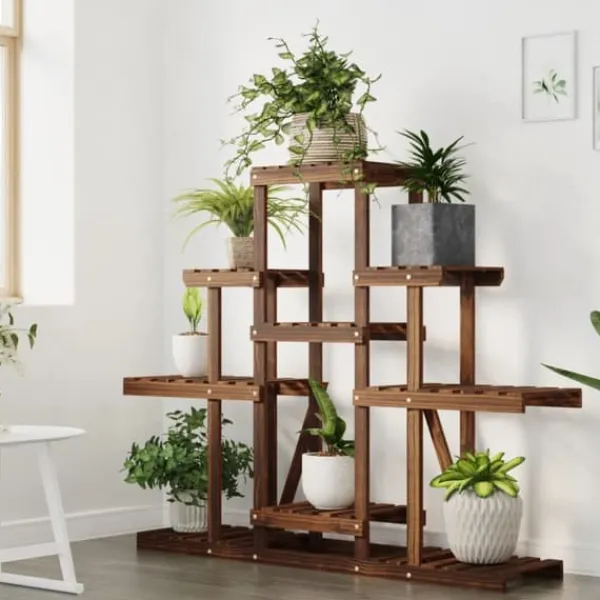 Plantestativer^Planteborde - Living blomsterstativ 110x25x98 cm massivt fyrretræ