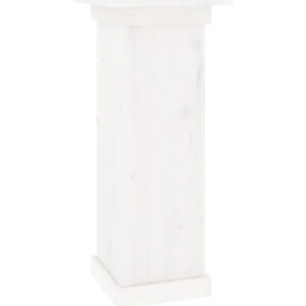 Plantestativer^Planteborde - Living blomsterstander 40x40x90 cm massivt fyrretræ hvid