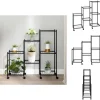 Clearance Planteborde - Living blomsterstativ med hjul 83x25x83,5 cm jern sort Plantestativer