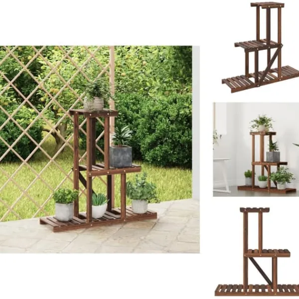 Discount Planteborde - Living blomsterstativ 81x25x75,5 cm massivt fyrretræ Plantestativer