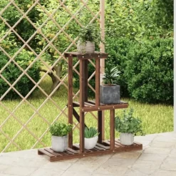 Discount Planteborde - Living blomsterstativ 81x25x75,5 cm massivt fyrretræ Plantestativer
