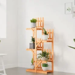 Outlet Planteborde - Living blomsterstativ 60x25x130 cm massivt fyrretræ Plantestativer