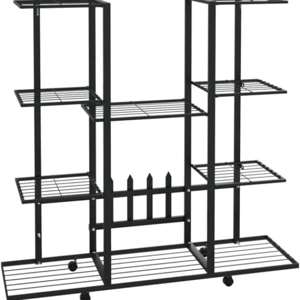 Plantestativer^Planteborde - Living blomsterstativ med hjul 94,5x24,5x91,5 cm jern sort