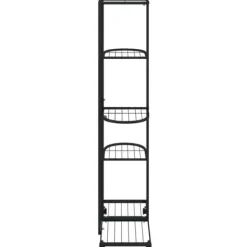 Best Planteborde - Living blomsterstativ 5 niveauer med hjul 44x23x100 cm jern sort Plantestativer