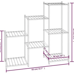 Plantestativer^Planteborde - Living blomsterstativ 83x25x80 cm jern sort
