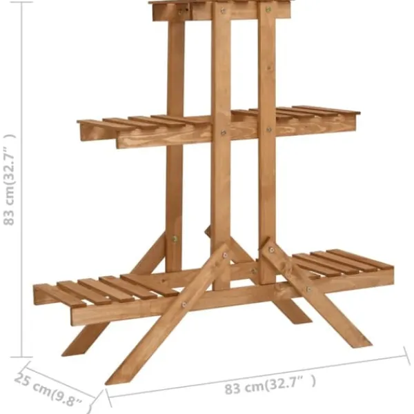 Plantestativer^Planteborde - Living plantestativ 83x25x83 cm fyrretræ