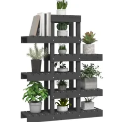 Plantestativer^Planteborde - Living plantestativ 85x25x109,5 cm massivt fyrretræ grå