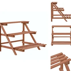 Planteborde - Living plantestativ i 3 niveauer cedertræ 48 x 45 x 40 cm Plantestativer