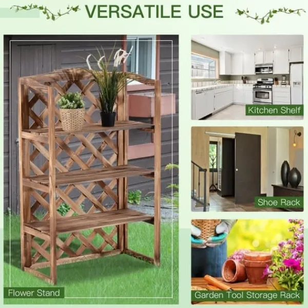 Sale Planteholder 3 niveauer gran kompakt robust til inde/ude Model 8 Plantestativer