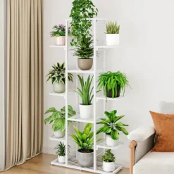 Plantestativer^Planteholder, 7 niveauer, indendørs og udendørs brug,Mørk Grå 7 Lag
