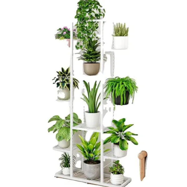 Plantestativer^Planteholder, 7 niveauer, indendørs og udendørs brug,Hvid 7 Lag