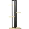 Hot Planteholder 4 niveauer justerbar 110 cm træ sort/natur til inde/ude Plantestativer