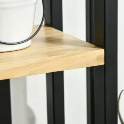 Discount Planteholder 4 niveauer justerbar 110 cm træ sort/natur til inde/ude Plantestativer