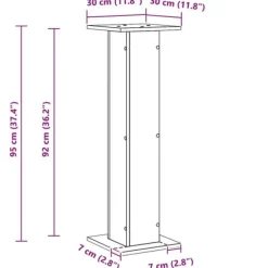 Plantestativer^Planteholder 2 stk - Modern planteudstiller i sort eg | Størrelse: 30x30x95 cm