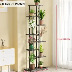 Sale Planteholder, 6 til 8 niveauer, metal konstruktion,8-sort Plantestativer