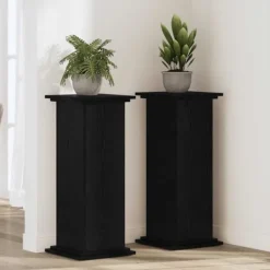 Sale Planteholder i konstrueret træ - Moderne plante stativ | Farve: Sort | Størrelse: 33x33x100 cm Plantestativer