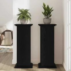 Sale Planteholder i konstrueret træ - Moderne plante stativ | Farve: Sort | Størrelse: 33x33x100 cm Plantestativer