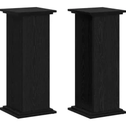 Plantestativer^Planteholder i konstrueret træ - Elegant plante stativ | Farve: Sort | Størrelse: 33x33x80 cm