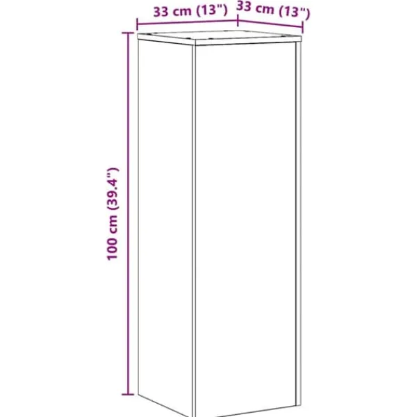 Discount Planteholder i sort eg - Moderne design til indendørs/udendørs brug | Størrelse: 33x33x100 cm Plantestativer