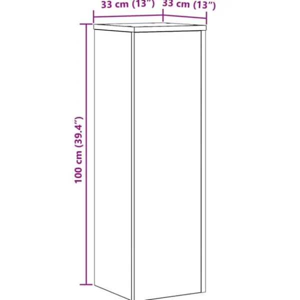 Discount Planteholder i sort eg - Moderne design til indendørs/udendørs brug | Størrelse: 33x33x100 cm Plantestativer