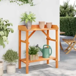 Plantestativer^Planteholder med hylder i massivt fyrretræ - Stativ til planter | Farve: Brun | Størrelse: 75x40x90 cm