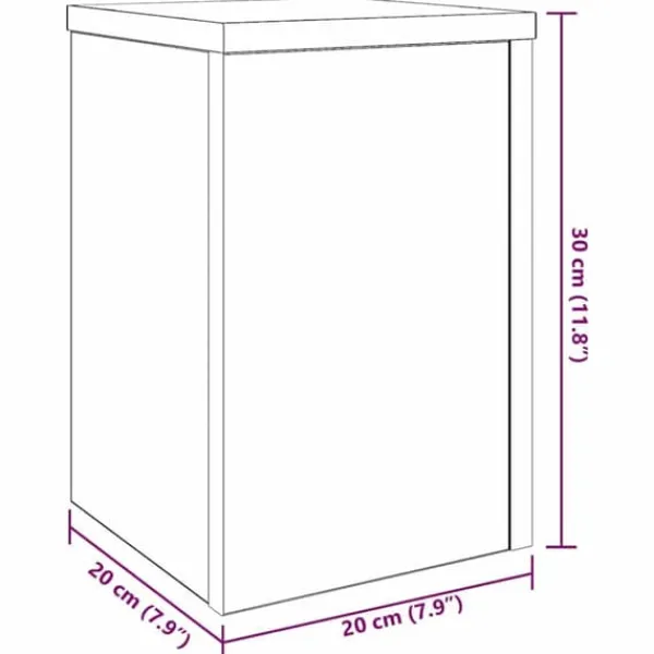 Sale Planteholder sæt 2 stk - Moderne plante stands i sort eg | Størrelse: 20x20x30 cm Plantestativer