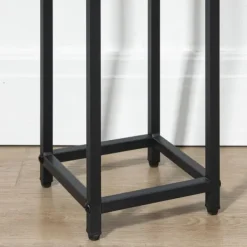 Outlet Planteholder sæt 3-delt blomsterborde & potteholdere stål sort/natur til have/altan Plantestativer