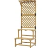 Discount Planteholder træ 2 niveauer med espalier 60x50x166 cm gul til have/terrasse Plantestativer