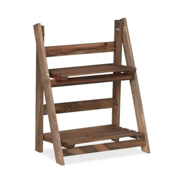 Plantestativer^Planteholder, Træ, 160x41x49 cm, Brun