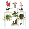 Plantestativer^Planteholder, Træ, 70x89x26,5 cm, Hvid