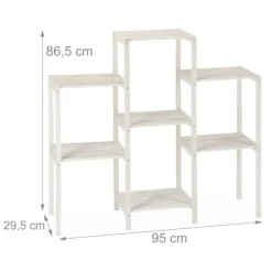 Plantestativer^Planteholder, Træ, 70x89x26,5 cm, Hvid