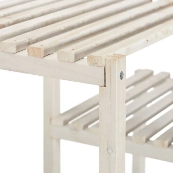 Plantestativer^Planteholder, Træ, 70x89x26,5 cm, Hvid