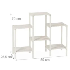 Plantestativer^Planteholder, Træ, 70x89x26,5 cm, Hvid