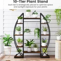 Plantestativer^Planteholder, 130x30x160 cm, Brun