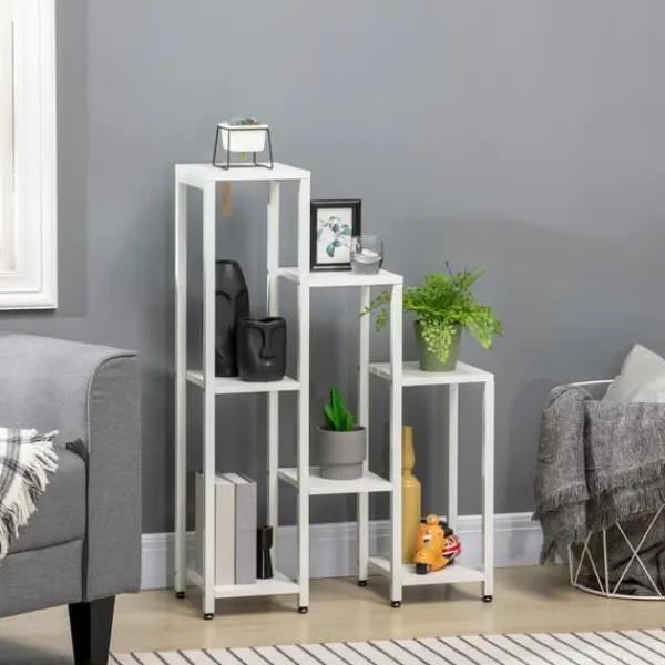 Plantestativer^Planteholder, 65x23x94,5 cm, Hvid