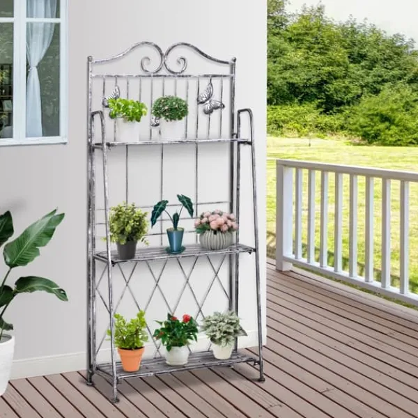 Clearance Planteholder, 44x25x96 cm, Sølv Plantestativer