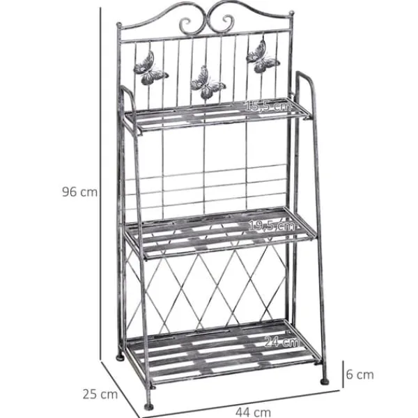 Clearance Planteholder, 44x25x96 cm, Sølv Plantestativer