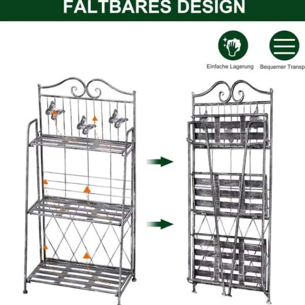 Clearance Planteholder, 44x25x96 cm, Sølv Plantestativer
