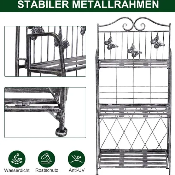 Clearance Planteholder, 44x25x96 cm, Sølv Plantestativer