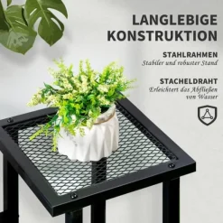Plantestativer^Planteholder, 91x25x83 cm, Sort