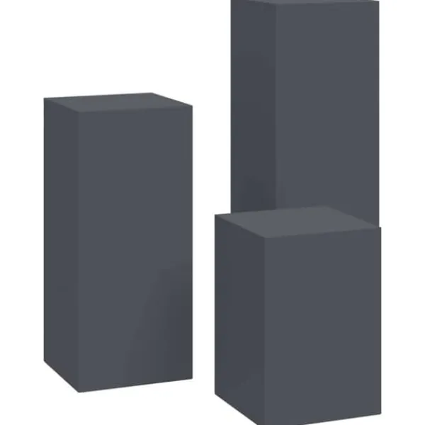 Online Planteholdere 3 pcs - Minimalistisk Udendørs Design | Farve: Antracit | Størrelse: 24x24x75 cm Plantestativer