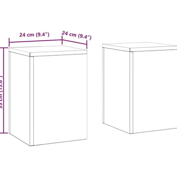 Best Planteholdere 2 stk - Minimalistisk Stål | Farve: Antracit | Størrelse: 24x24x35 cm Plantestativer